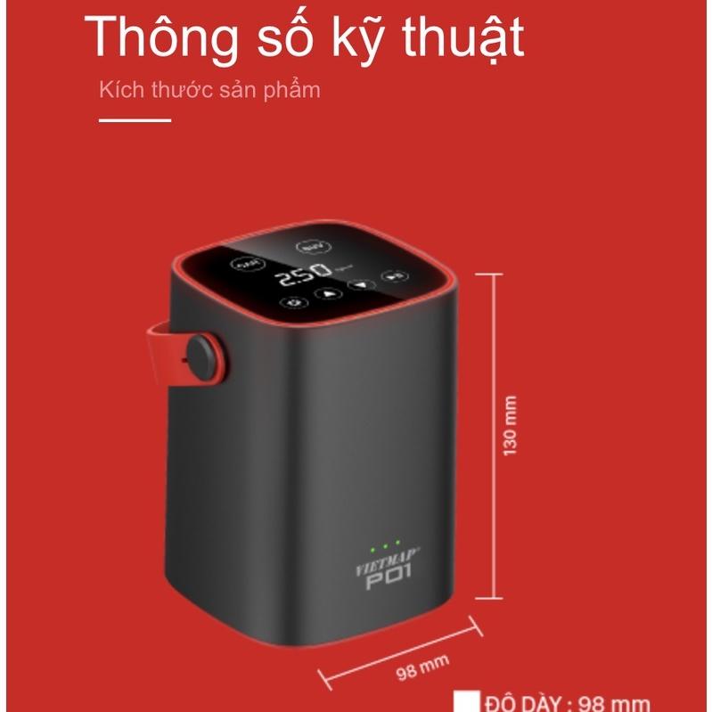 VIETMAP P01 | Bơm Lốp Điện Tử Đa năng dùng điện 12-24v không pin - Hàng Chính Hãng