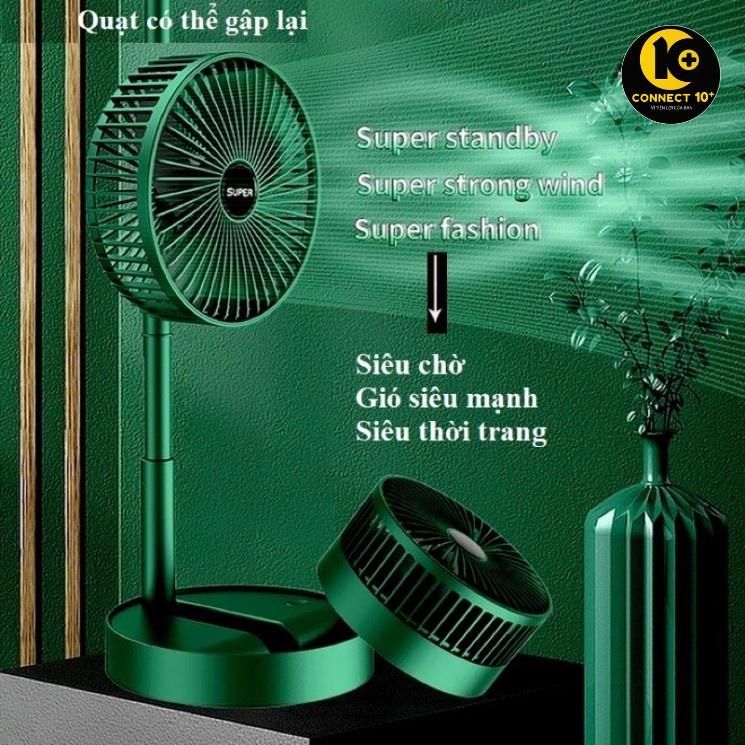 Quạt Tích Điện Để Bàn Gấp Gọn Super