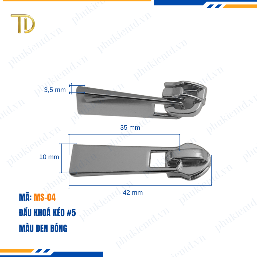 Đầu khóa kéo túi xách, đầu khóa kéo thay thế, đầu khóa kéo balo răng 5, Mạ điện độ bền 5-8 năm