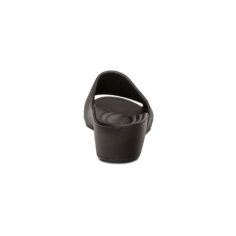 Dép nữ sức khoẻ Aetrex Lynco Jamie Black - dép cao 4p nâng vòm chống đau chân