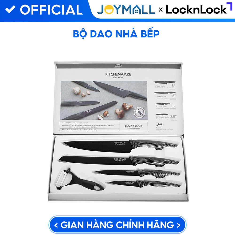 Bộ Dao Nhà Bếp 5 Món Cookplus Lock&Lock CKK101S5BLK