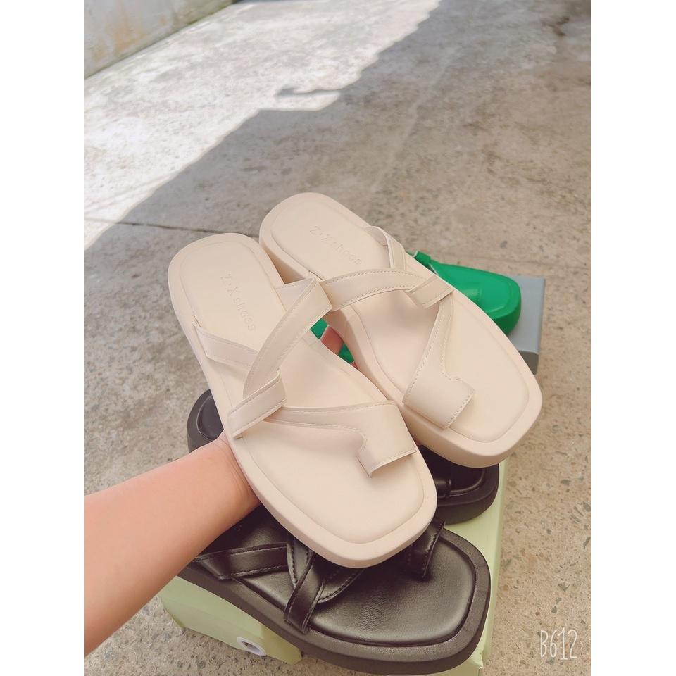 Hàng Quảng Châu: xỏ ngón đê pu cao 4 phân siêu nhẹ, phong cách ulzzang(form to- full hộp