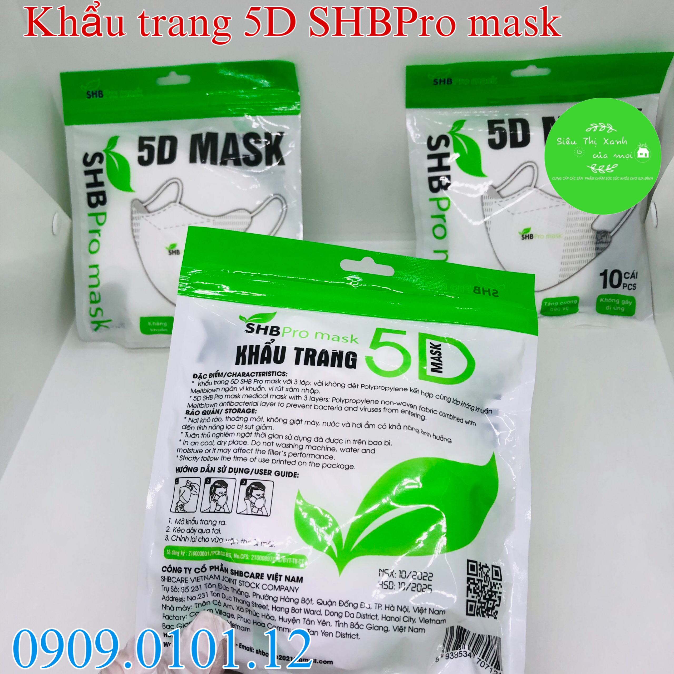 Khẩu trang 5d SHB pro mask nguyên thùng 200 cái, 5d mask hàn quốc cao cấp