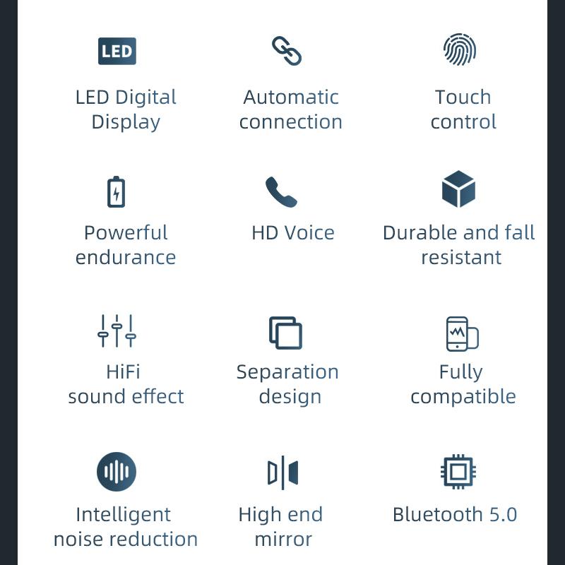 TWS 5.0 Tai Nghe Không Dây 3500MAh Sạc Hộp Chống Nước Bluetooth Giảm Tiếng Ồn Tai Nghe Nhét Tai Thể Thao Tai Nghe Có Mic