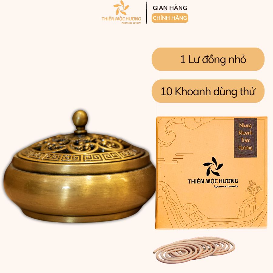Combo nhang khoanh trầm hương Thiên Mộc Hương loại 12 năm hộp 40 khoanh thơm dịu nhẹ, không hóa chất