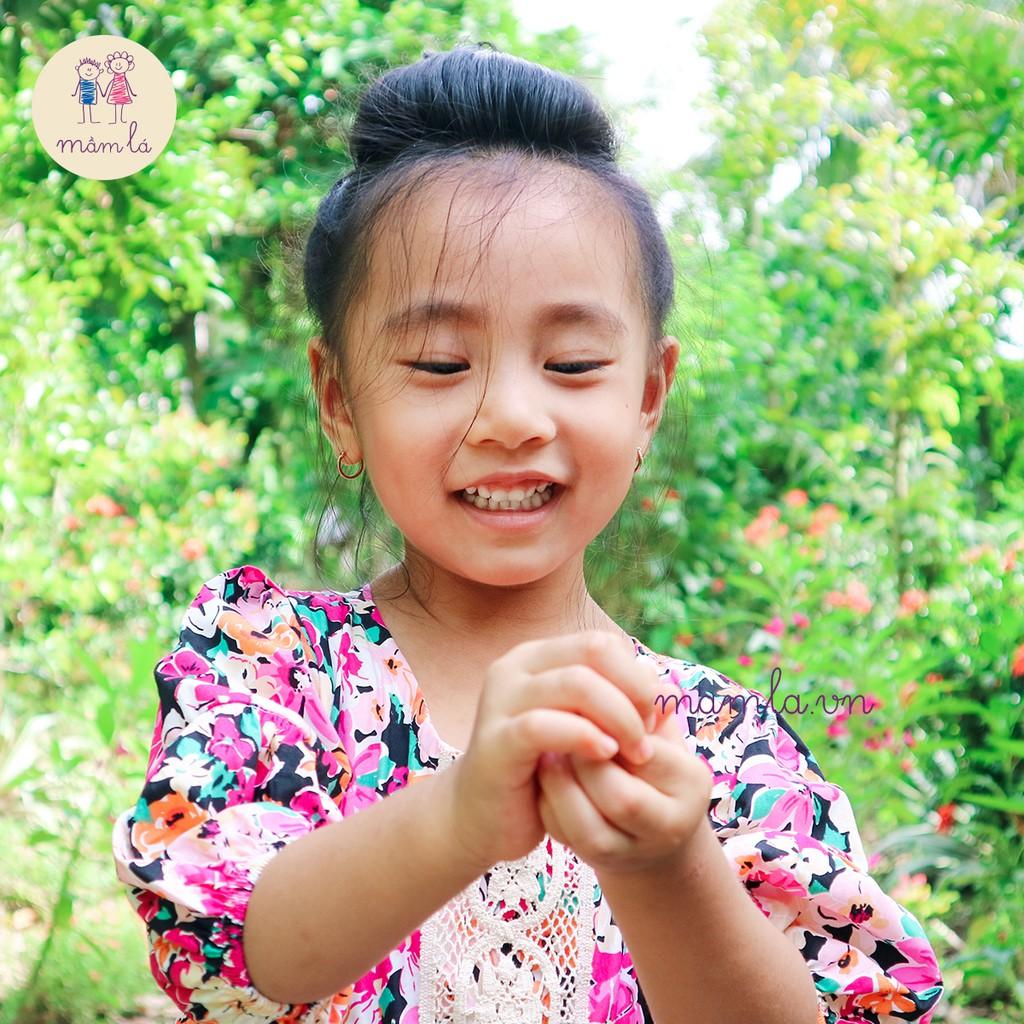 Váy đầm cách tân hoa to tím | 1Y-5Y