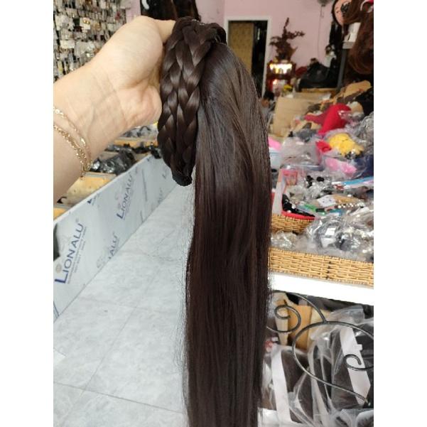 Tóc giả đính cài bính cúp lơi xinh