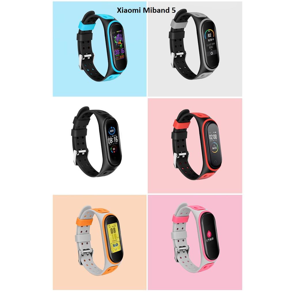 Dây Silicon cao cấp hai khóa nhiều màu sắc dành cho Xiaomi Miband 5 và Miband 6