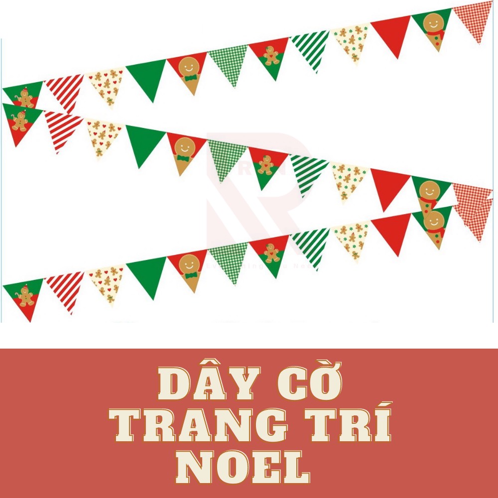 Dây cờ trang trí / Dây cờ treo Noel – Giáng sinh – Christmas dùng để trang trí nhiều mẫu