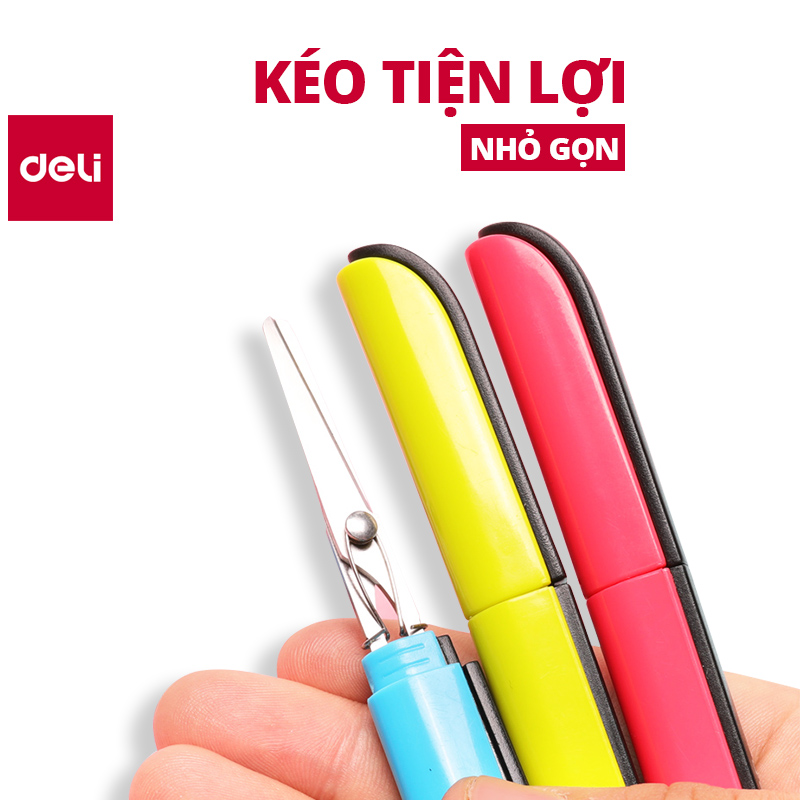 Kéo Tiện Lợi Deli - Nhỏ Gọn - Lưỡi Sắc Bén - Nhiều Màu - 1 Chiếc - 600