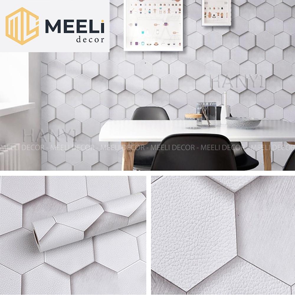 Cuộn 5m dài Giấy dán tường phòng ngủ, sẵn keo dễ dán, pvc chống thấm nước, kt 5m x 45cm, ME19