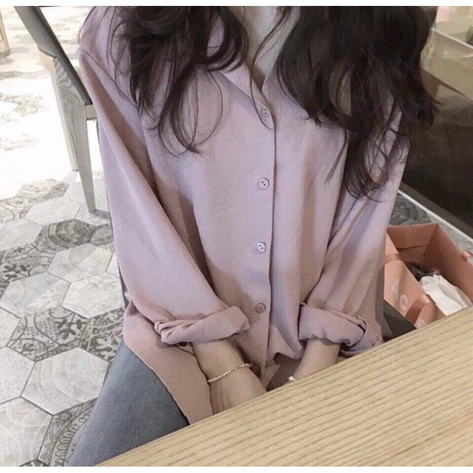 Áo sơ mi nữ oversize cá tính kèm ảnh thật
