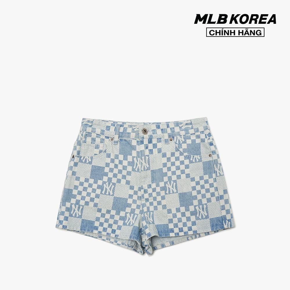 MLB - Quần shorts jeans nữ Checkerboard Laser Denim 3FDPM0323