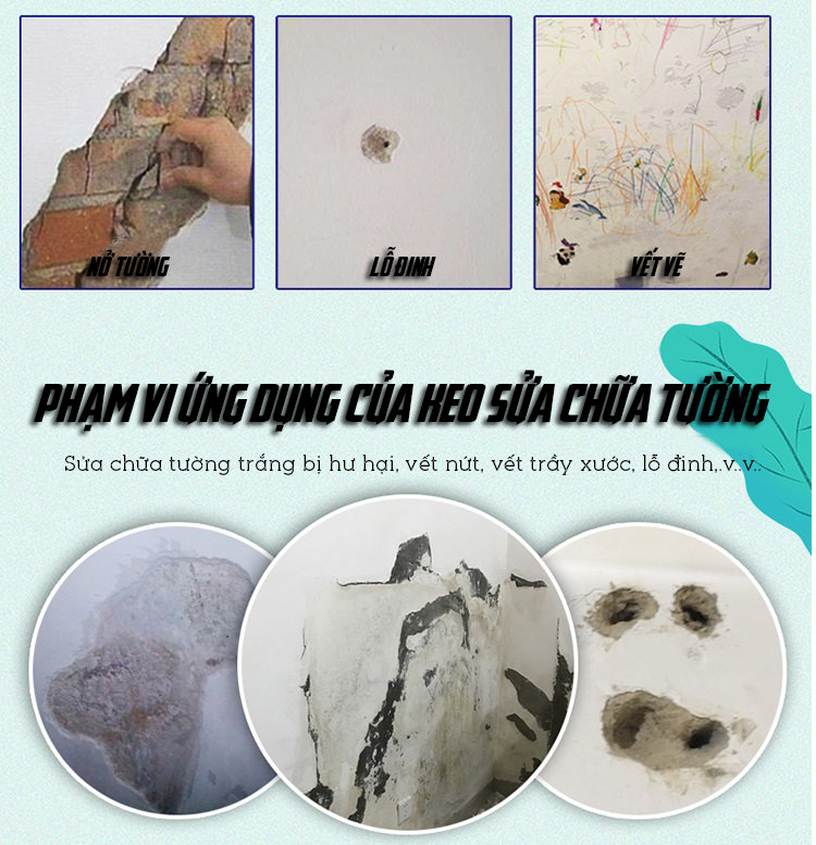 Keo Trám Sửa Chữa, Xử Lý Vết Nứt Khe Hở Trên Tường LKB 500g - Hàng Nhập Khẩu