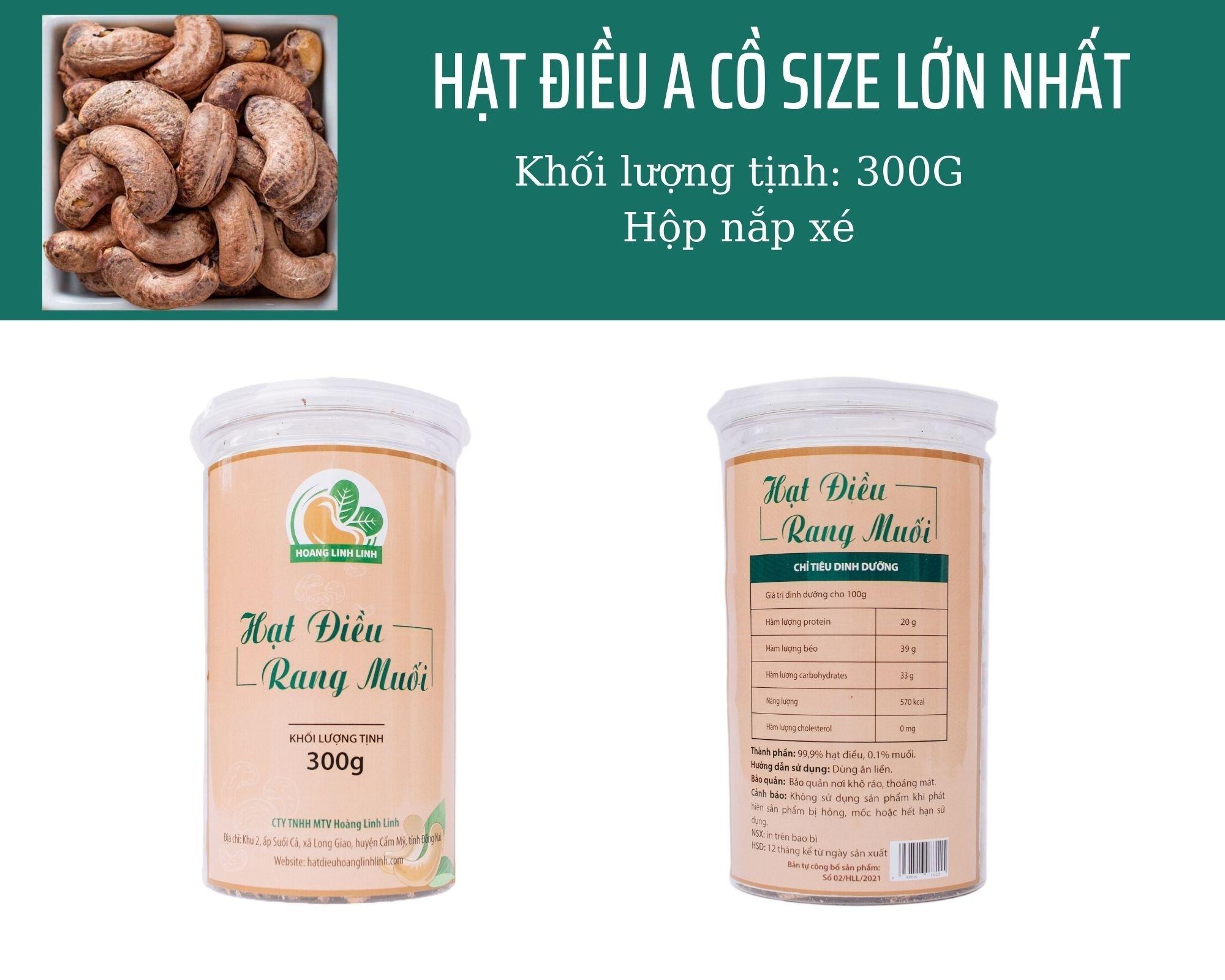 HẠT ĐIỀU RANG MUỐI LOẠI A  - HỘP NẮP XÉ - 350g