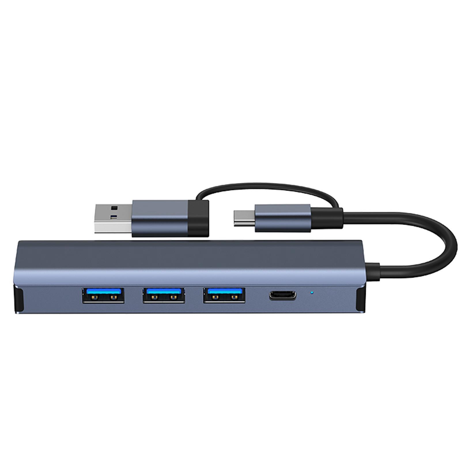 USB 3.0 Type C to Ethernet Adapter Docking Station Aluminum Alloy Professional 3 USB 3.0 Ports + USB USB Expander Hub for Desktops PC