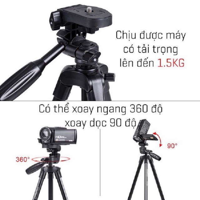 Tripod, giá đỡ điện thoại, 3 chân selfie livestream YUNTENG 5208 L2 có remote