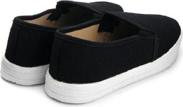 Giày slip on vải trơn màu đen S171