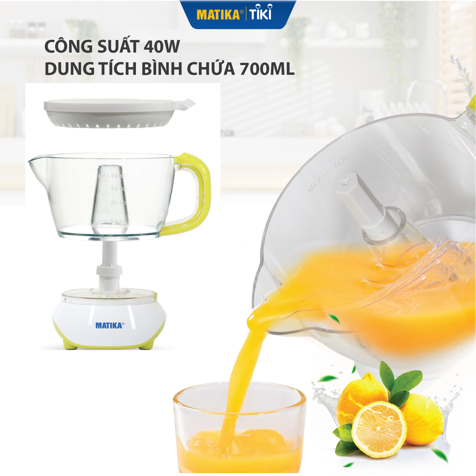 Máy Vắt Cam MATIKA Dung Tích 700ml MTK-3307 - Hàng chính hãng