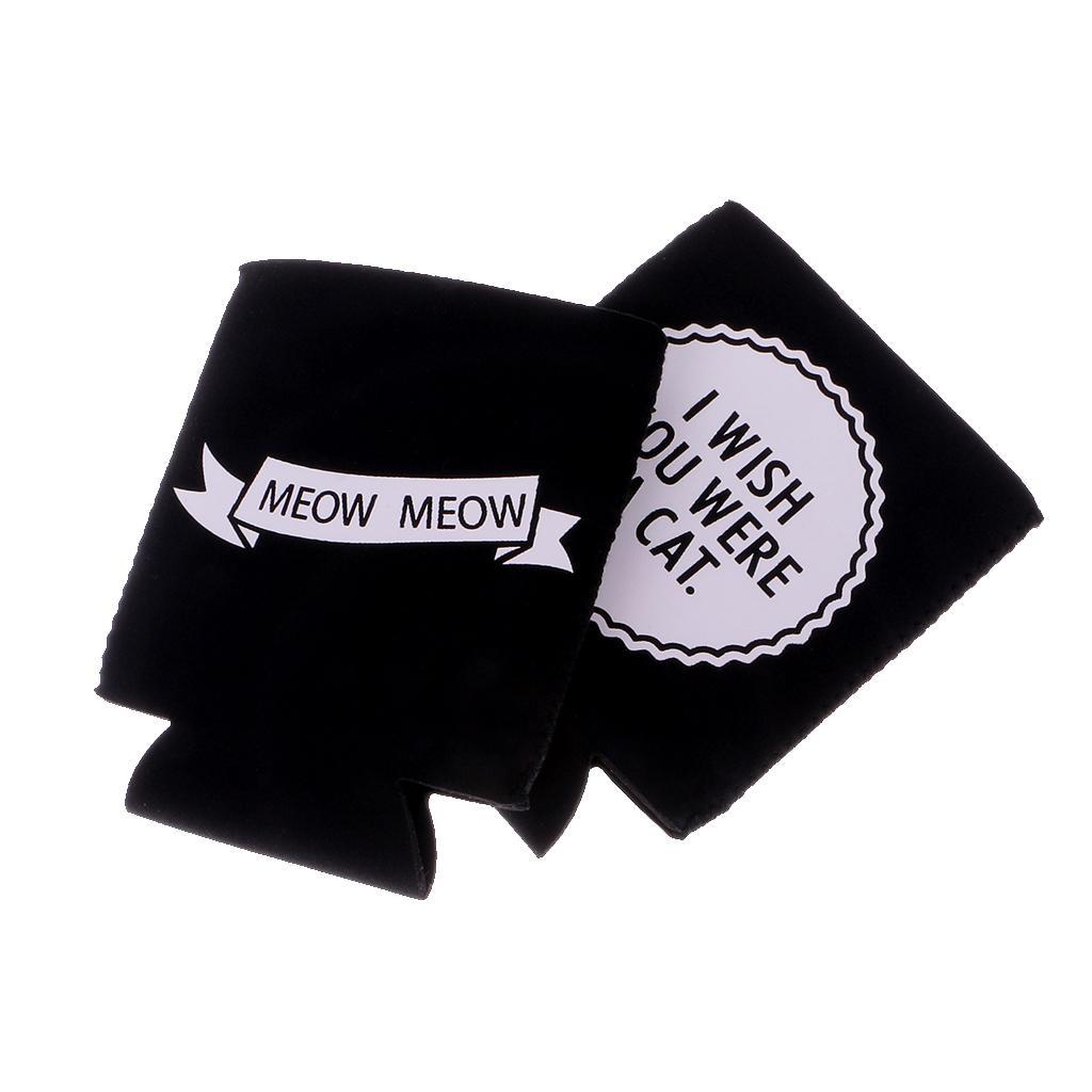 Set 2pcs Stubby Beer Tin Can Cooler Sleeve Chilling Wrap Holder Party Favor