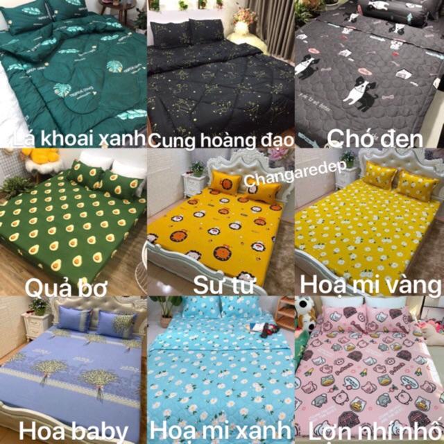 Bộ Drap Ga Giường Và 2 Vỏ Gối Poly Nhiều Mẫu Nghộ Nhĩnh Được Chọn Mẫu