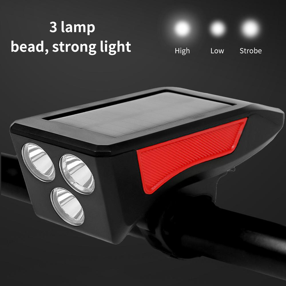 Đèn xe đạp chạy bằng năng lượng mặt trời, Đèn pha đi xe đạp có còi, sạc USB
