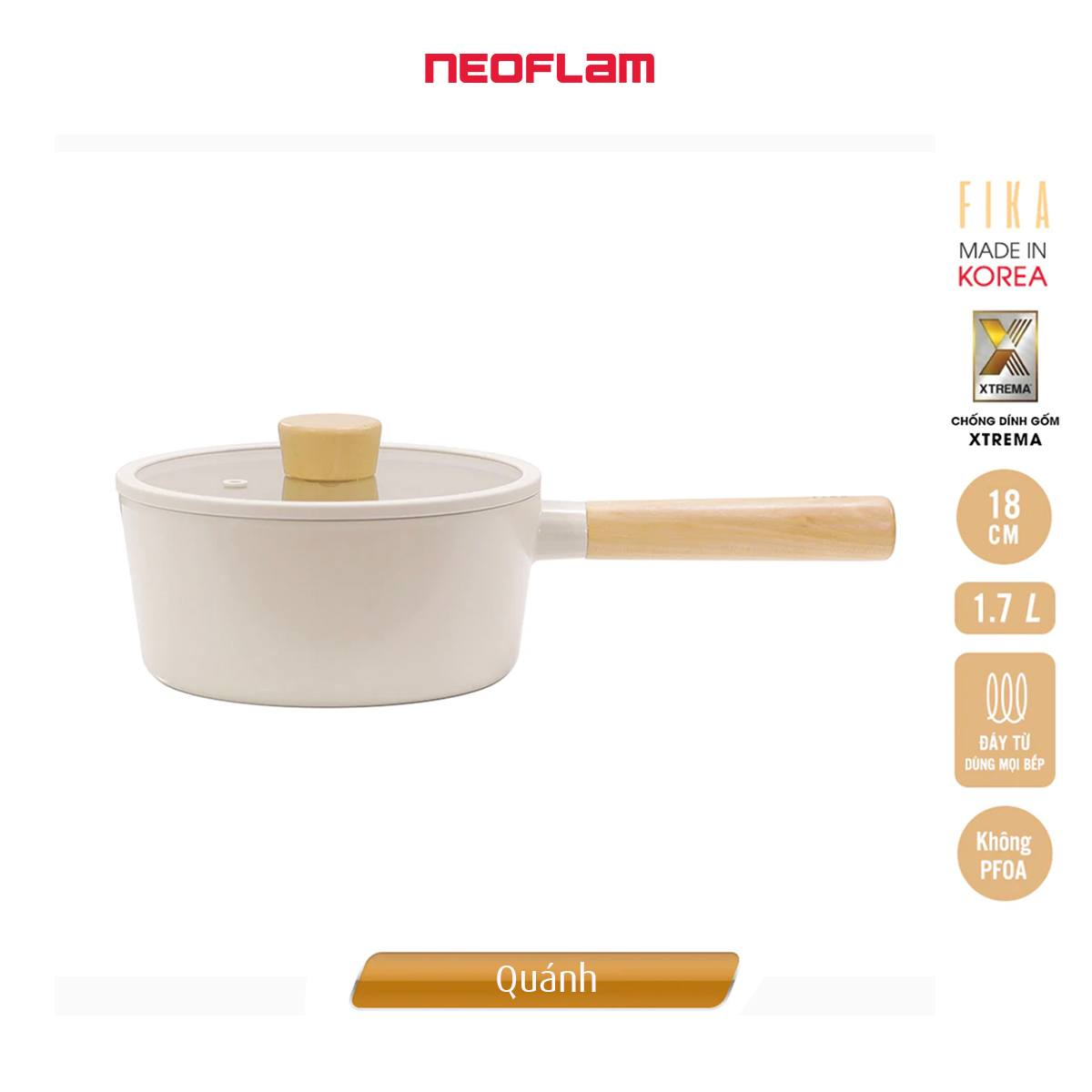 [Hàng chính hãng] Bộ nồi chảo cao cấp chống dính bếp từ Neoflam Fika 5 món. Made in Korea. Hàng có sẵn, giao ngay