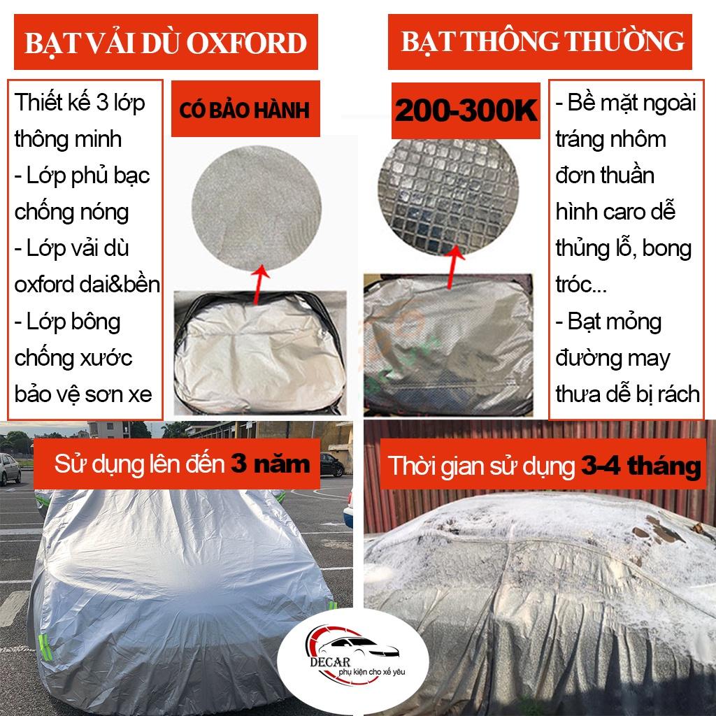Bạt phủ xe ô tô 3 lớp, vải dù oxford cao cấp, áo trùm bảo vệ xe 7 chỗ cỡ to Tucson che nắng,nóng,mưa