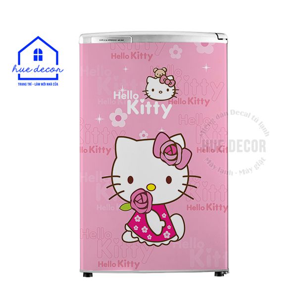 Decal Dán Hello Kitty  Siêu Dễ Thương Hue Decor Không Thấm Nước, Sẵn Keo, Dễ Dán, đủ kích thước cho tất cả các loại Tủ Lạnh - Máy Lạnh - Máy Giặt