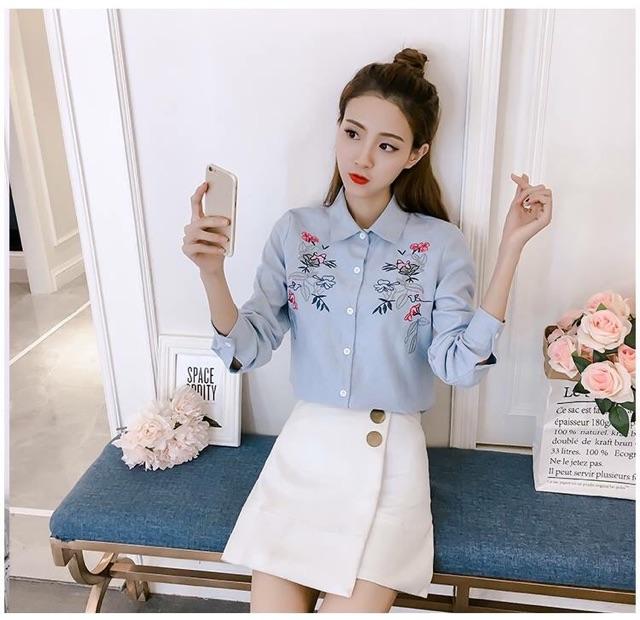 ÁO SƠ MI THÊU HOA