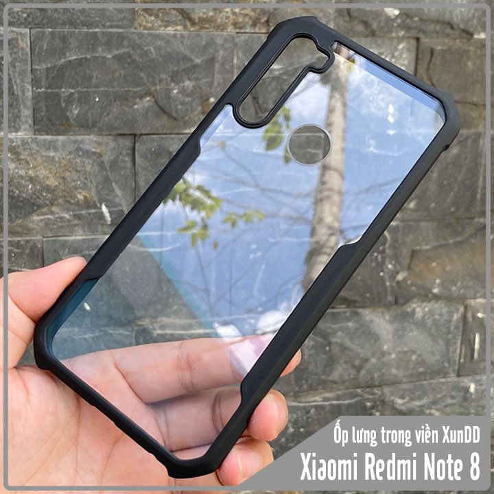 Ốp lưng chống sốc cho Xiaomi Redmi Note 8 mặt lưng trong viền nhựa TPU dẻo màu XUNDD