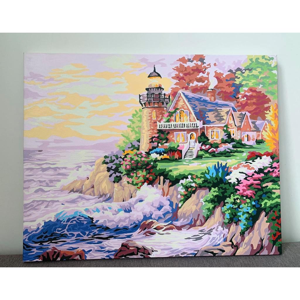 Tranh sơn dầu số hóa PC4031 size 40x50cm đã căng khung và đầy đủ phụ kiện loại khung dày 2.5cm