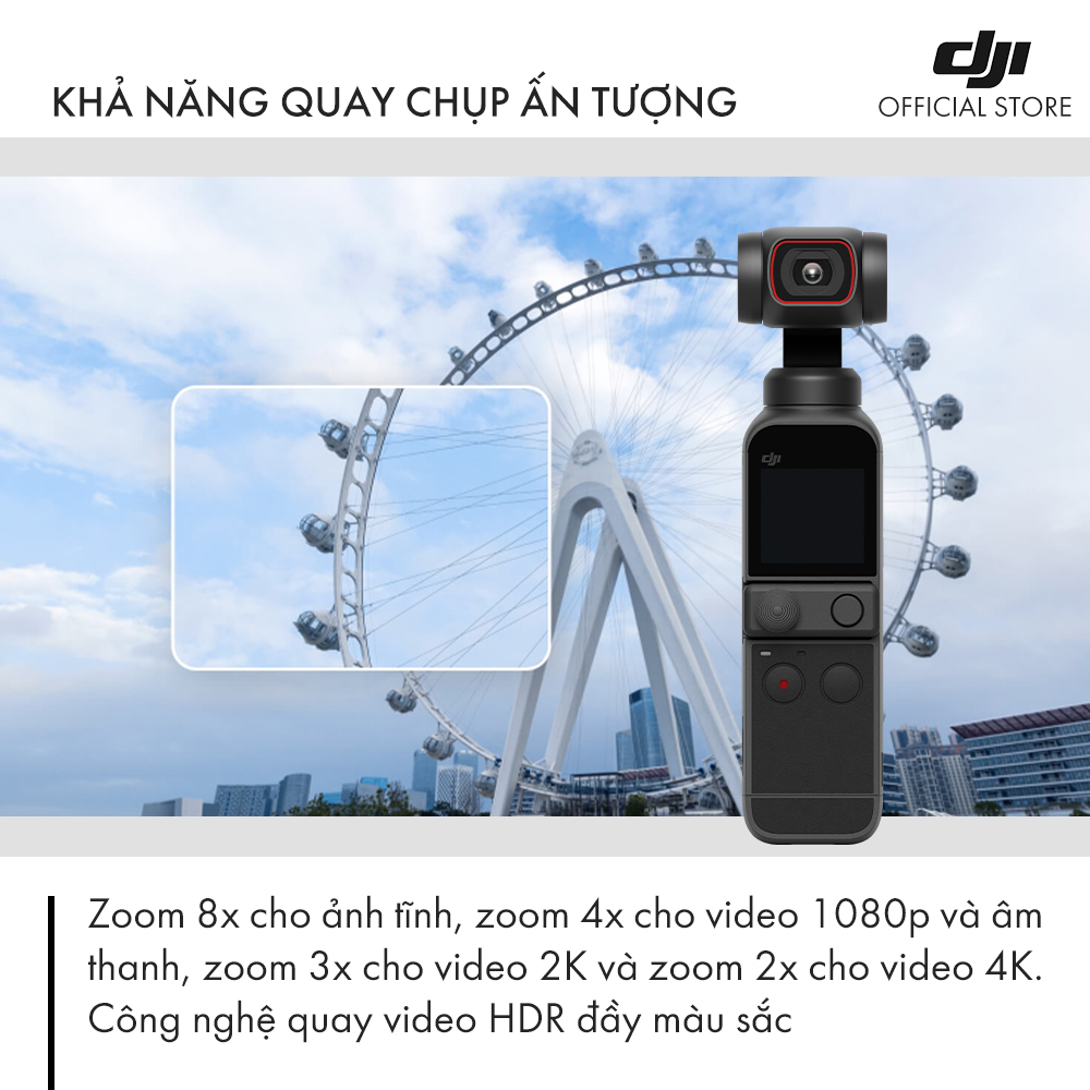 Máy quay phim DJI Osmo Pocket 2 Chống Rung 4K 60fps Basic -  Hàng Chính Hãng - Bảo Hành 12 Tháng