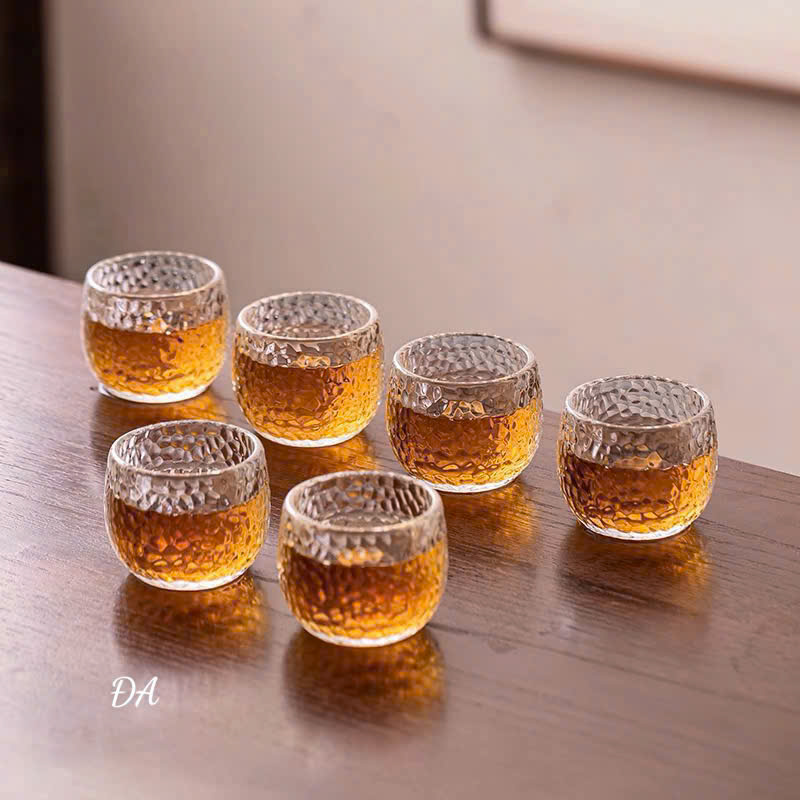 Bộ 6 Ly Thủy Tinh Tròn Thấp 80ml – Ly Cốc Uống Rượu, Trà, Cà Phê Cao Cấp – Chén Trà Thủy Tinh Dày 2 Lớp Sang Trọng - HÀNG CHÍNH HÃNG MINIIN