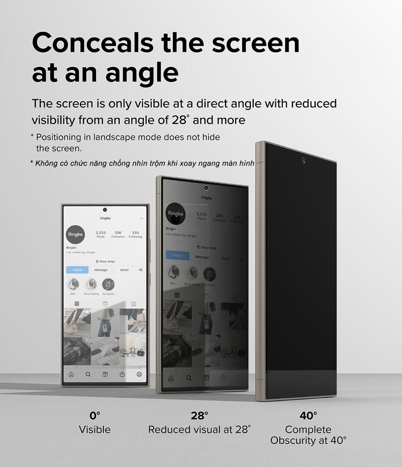 Bộ 2 Miếng Dán cường lực chống nhìn trộm kèm khung dán RINGKE Easy Slide Privacy Tempered Glass cho Samsung Galaxy S24 Ultra_ Hàng chính hãng