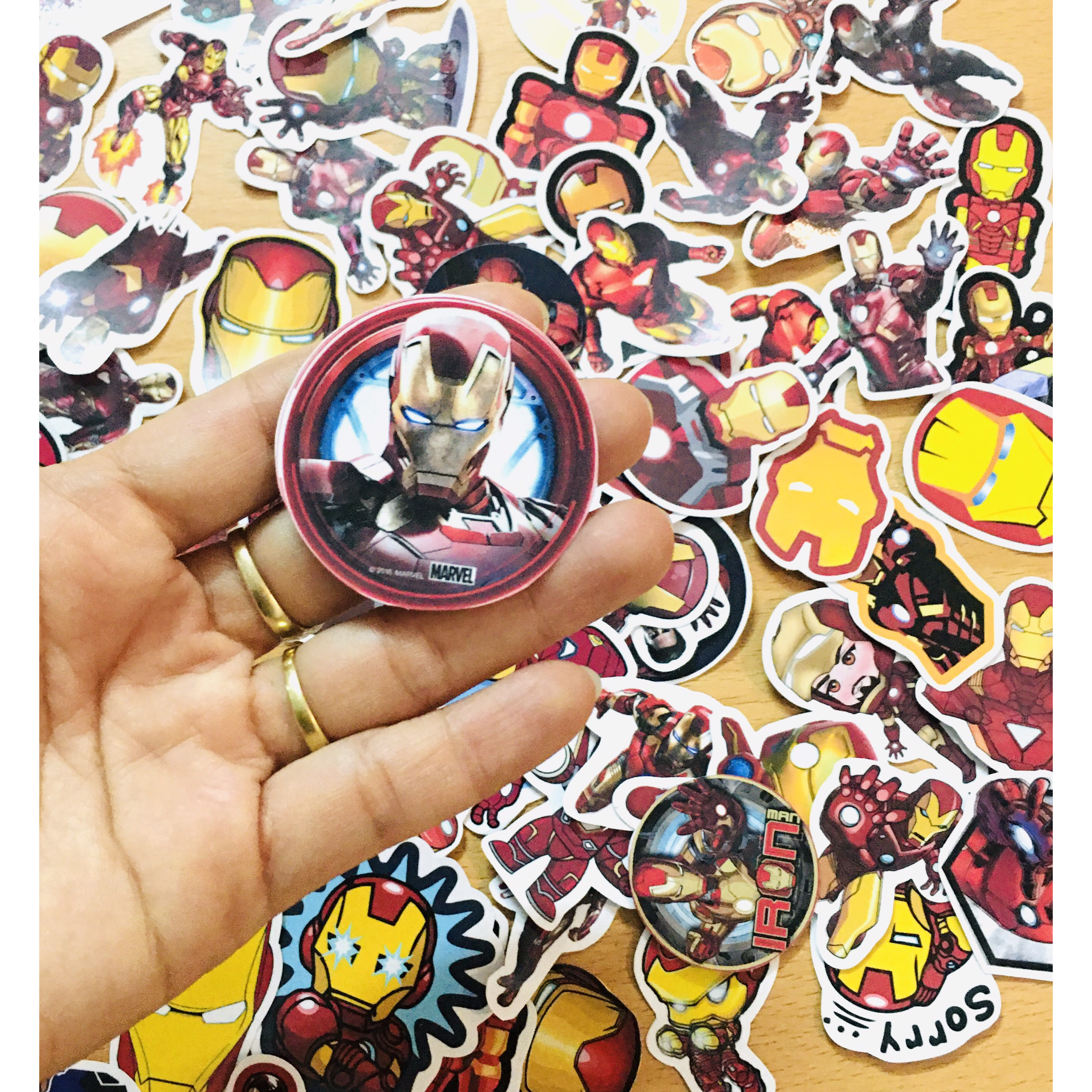 Set 30 Sticker Iron Man người sắt ảnh decal hình dán ép lụa