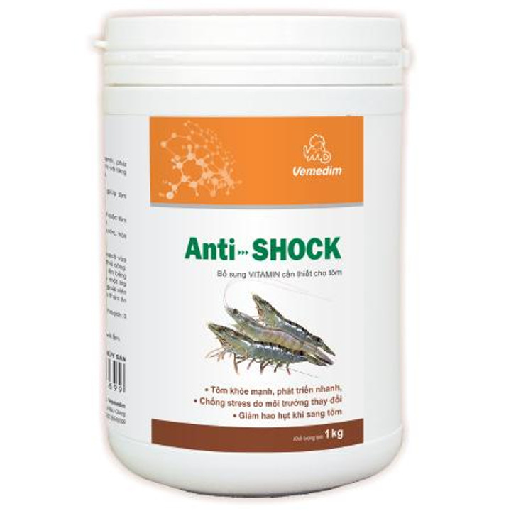 Vemedim ANTI – SHOCK  SP là một hổn hợp đậm đặc chứa nhiều vitamin cần thiết cho quá trình sinh trưởng và phát triển của cá. Giúp cá khoẻ mạnh, phát triển nhanh, tăng khả năng kháng bệnh và tăng sức chống chịu với các yếu tố gây stress.