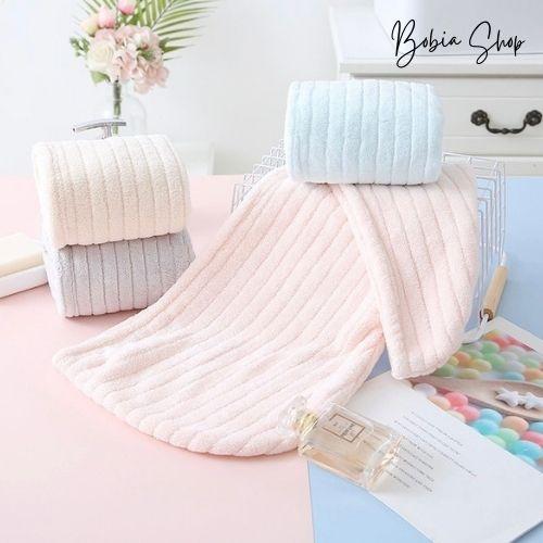 Khăn quấn tóc ủ tóc nhanh khô cao cấp Lông cừu công nghệ Nhật siêu mềm, siêu thấm, siêu dày 26x67cm