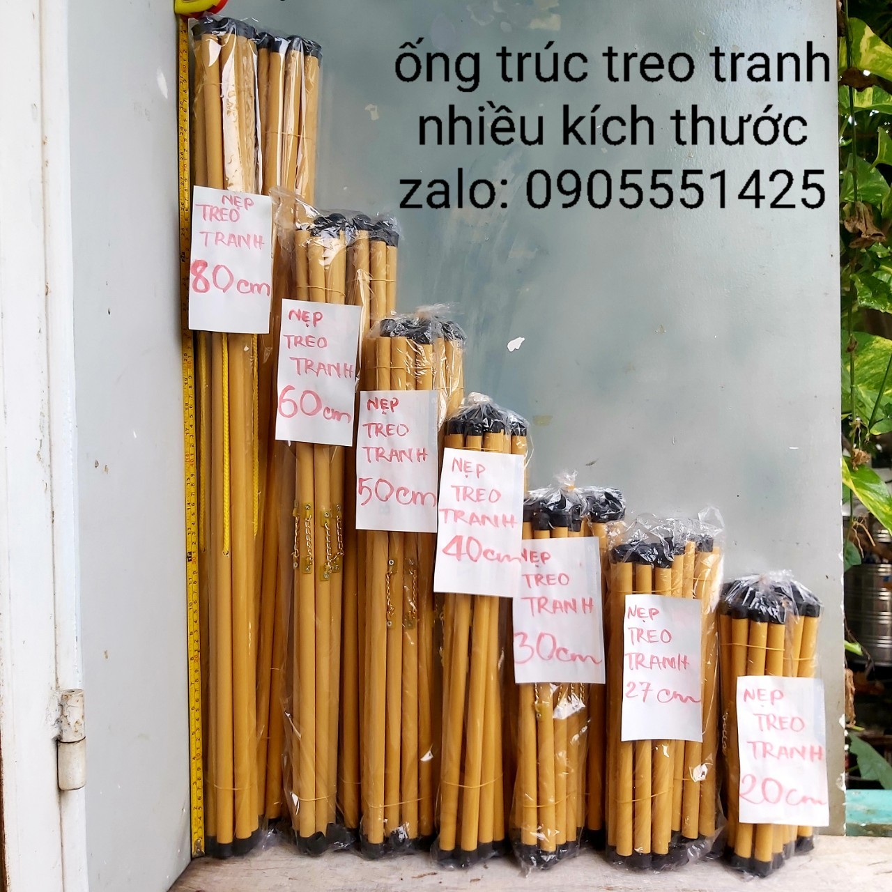 Ống trúc, ống sáo nhựa treo tranh. Nẹp treo tranh nhiều kích thước