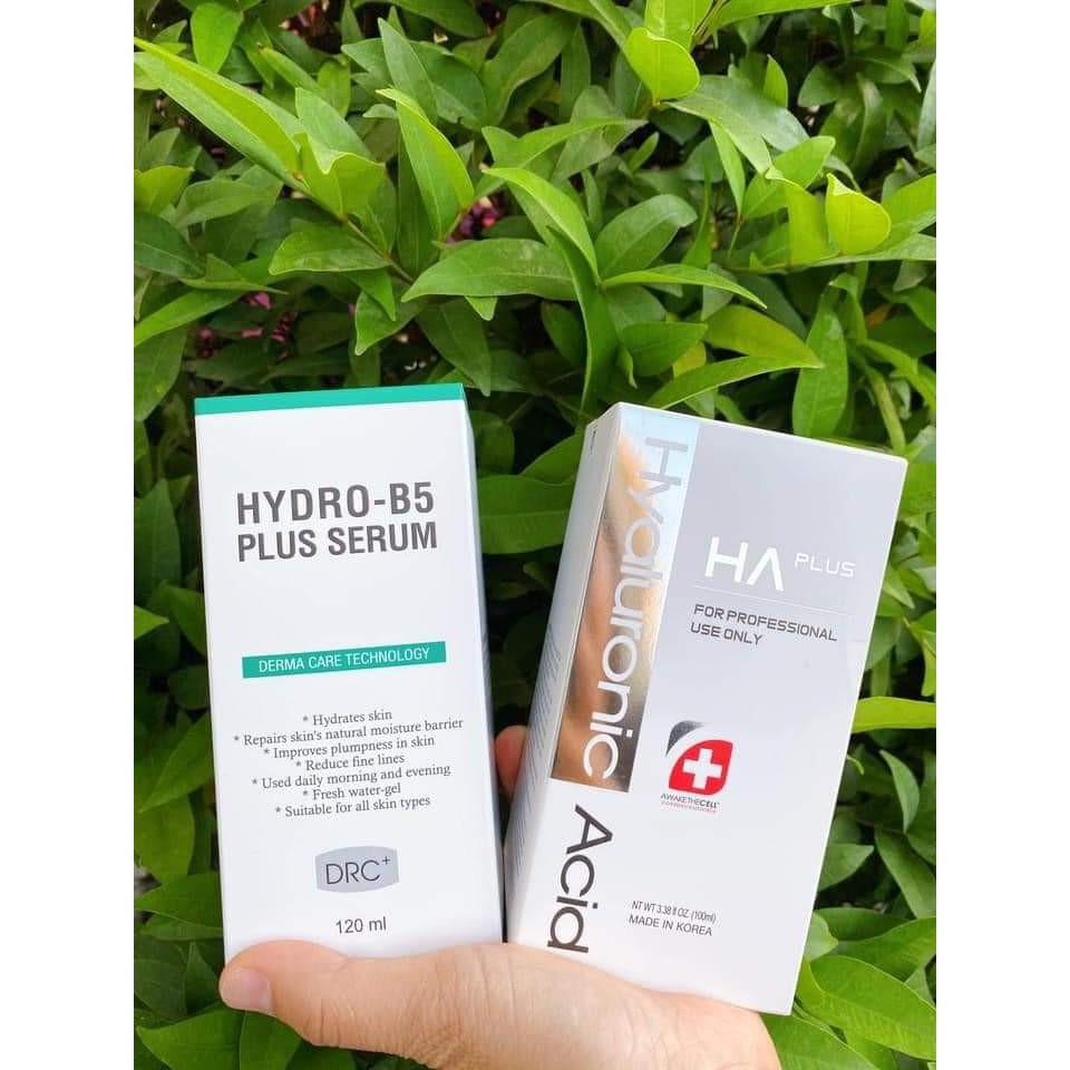Bộ Đôi Căng Bóng, Tái Tạo Da, Trắng Sáng Da - Serum HA Plus 100ml + Hydro B5 Plus 120ml