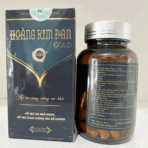 Thực phẩm bảo vệ sức khỏe Hoàng Kim Đan Gold - Giúp ăn ngon ngủ ngon hỗ trợ tăng cân - Viên uống tăng cân Hoàng Kim Đan