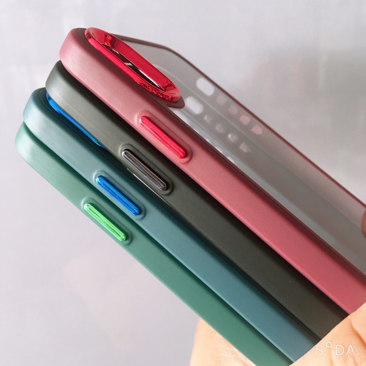 Ốp viền màu lưng trong cạnh vuông chống sốc, chống ố màu,viền camera kim loại dành cho iPhone 7Plus,8Plus, Xs Max