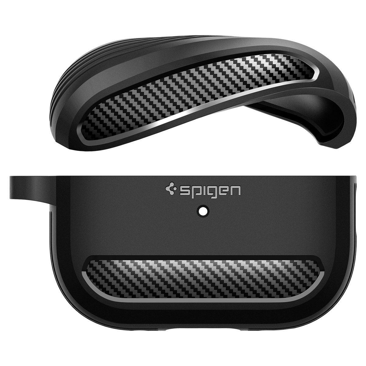 Ốp Spigen Rugged Armor cho Airpod Pro 2 - Thiết kế chính xác, chống sốc, móc khoá tiện lợi - Hàng chính hãng