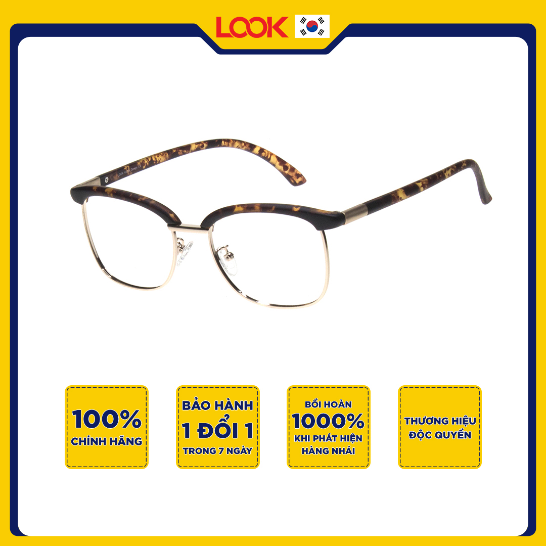 Gọng Kính Cận Nam Nữ LOOK LK832240UF Thép Không Gỉ Kiểu Phi Công Nguyên Khung - Hàng Chính Hãng
