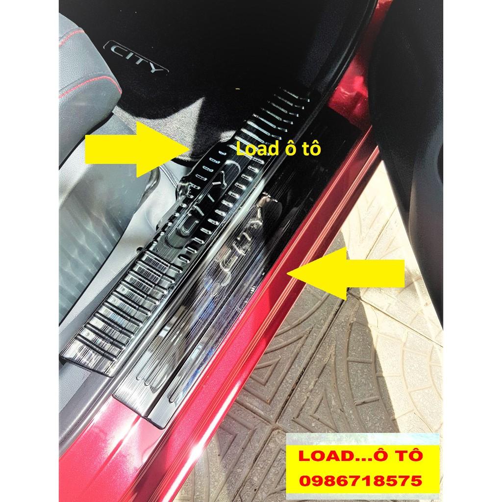 Ốp Bậc Cửa, Nẹp Bước Chân Trong Ngoài Xe Honda City 2023-2018 Chất Liệu Titan