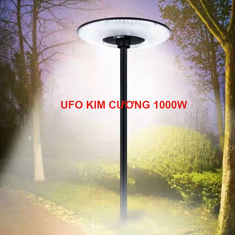 Đèn năng lượng mặt trời UFO kim cương 1000W,Vỏ nhựa ABS,Tấm pin liền,Cảm biến chuyển động, Ánh sáng trắng- 1000WUFO