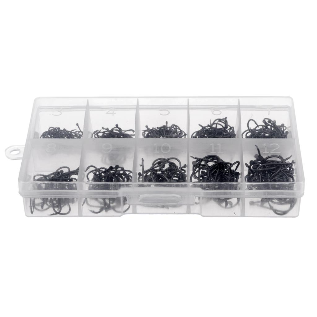 500pcs 10 Size Assorted Fishing Hooks Octopus Hooks Circle Barbed Hook