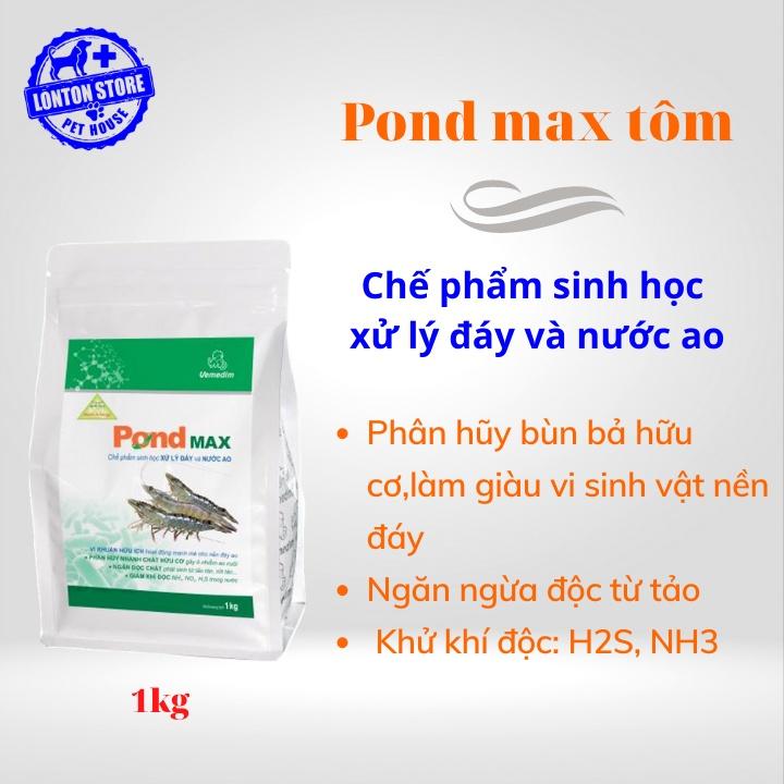 Pond Max tôm, dùng xử lý đáy, giảm NH3, mùi hôi nước ao nuôi tôm, gói 1kg