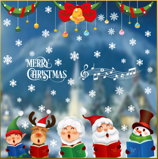 Decal trang trí Noel - Những người bạn hòa ca vang