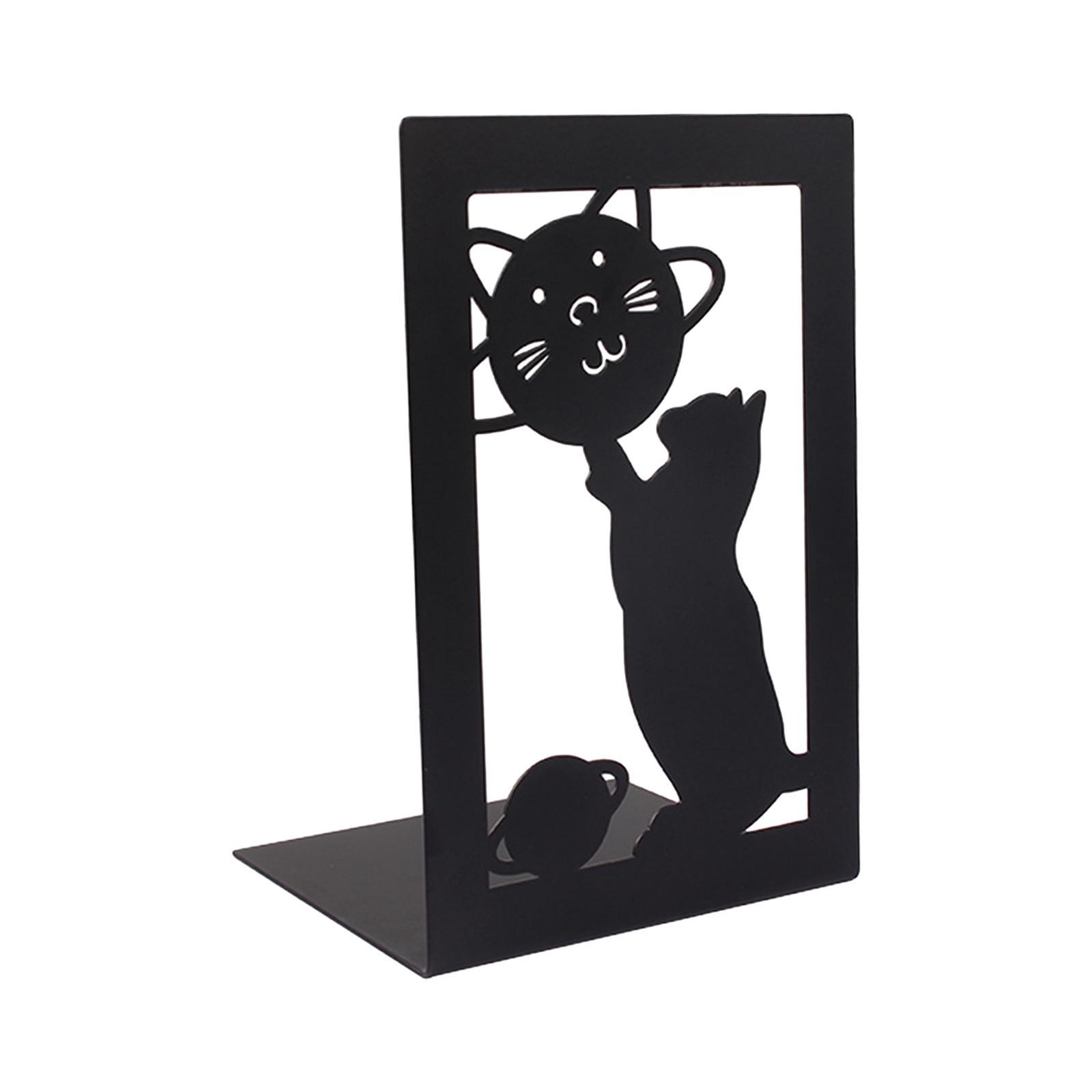 Decorative Bookends Book Shelf Holder Heavy Duty Anti Slip Book Stoppers Metal Book Ends for Shelves School Library Magazines